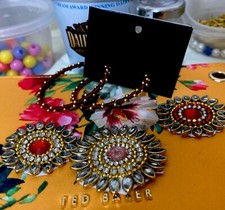 Maroon Gold Rhinestone Work