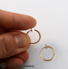 18K Gold Plated Stainless Steel Non-Piercing Clip-On Small Large Hoop Earrings