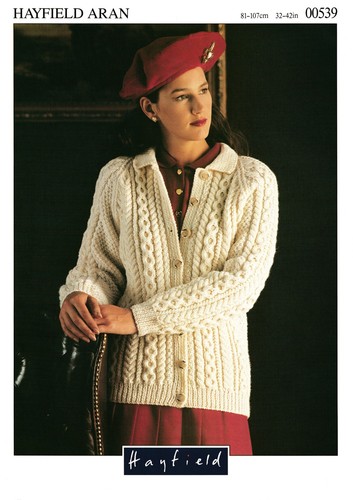 Women ladies cardigan - cardigan, aran