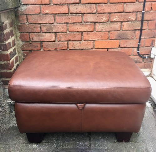 Quality plan leather ottoman - g,