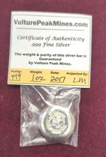 VULTURE PEAK MINES 1 OZ SILVER