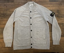 Stone Island Wool Cashmere Blend Knit Grey Button Up Cardigan 100% Authentic XL