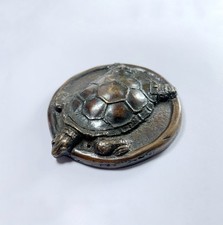 Vintage paperweight cast bronze turtle terrapin tortoise Desk Ornament