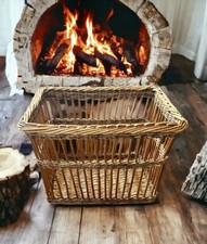 Vintage Quality Large Rattan Wicker Log Basket - 66cm By 48cm