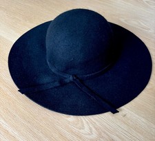 LADIES BLACK FELT FLOPPY HAT