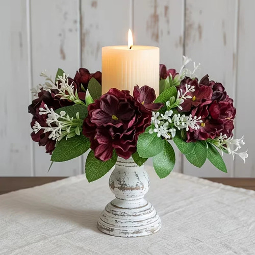 Realistic hydrangea wreath - hydrangea,