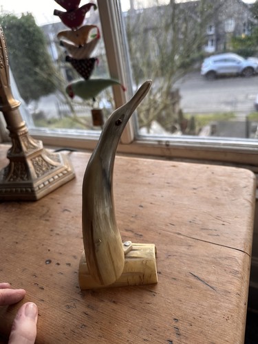 Vintage hand carved horn - vintage,