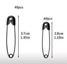 100pcs Black Safety Pins Large