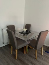 Harvey’s Wooden Piston Dining Table For 4