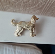 KENART GOLD COLOURED METAL AFGHAN HOUND DOG BROOCH