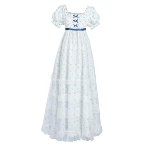 White regency dress costume - white,