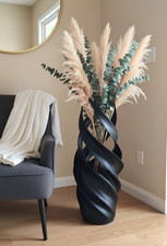 34" Tall Sculptural Black