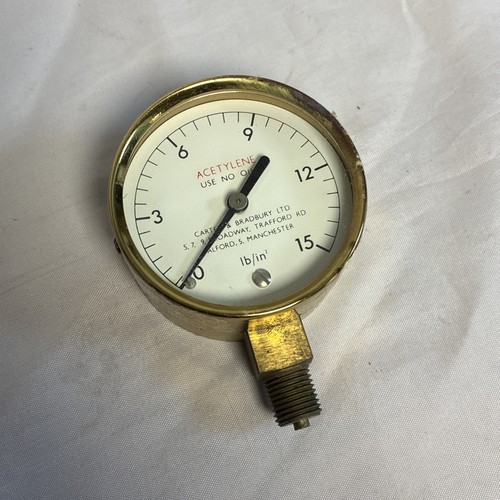 Vintage brass pressure gauge - vintage,