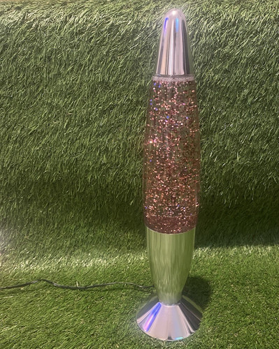 Pink glitter lava lamp silver - lava,