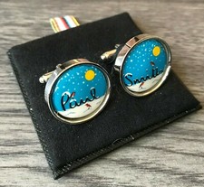 PAUL SMITH LOGO SNOW / WINTER SCENE SILVER TONE CUFFLINKS 