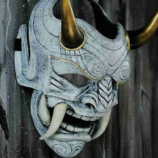 Japanese Hannya Demon Oni Samurai Noh Kabuki Prajna Devil Latex Mask Halloween