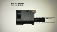 MERCURY MARINER OUTBOARD ENGINE FUEL CONNECTOR. TANK AND ENGINE.