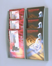 Sandstone Grey Wall Mounted Leaflet / Brochure Rack - 6 x A4 Portrait Pockets