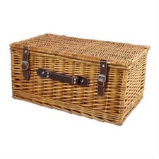 Heritage Wicker Storage Trunk Empty Hamper Basket Picnic Chest Woven Brown