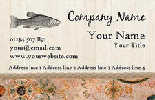 Vintage Nautical Fish Personalised Business Cards