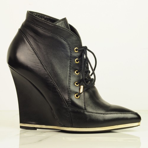 Kazar black leather lace - black, up