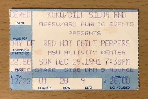 1991 red hot chili peppers - red,