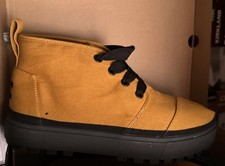 Toms Womens Botas Lug Lace Up Boots Spice Gold Heritage Canvas Size 11 M US