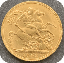 1909 Gold Sovereign London