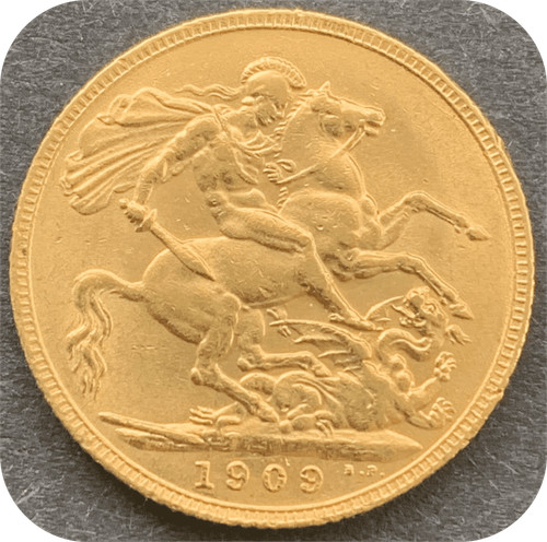 1909 gold sovereign london - sovereign,