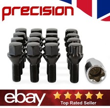 12 x Black Wheel Nuts Bolts &