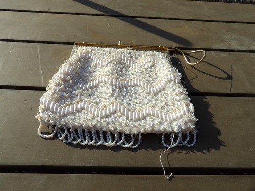Vintage white beaded evening - vintage,