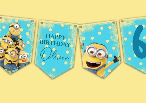 Personalised minion bunting - personalised,