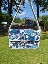 Blue Floral White Beaded