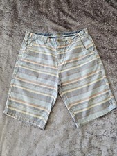 Red Herring Shorts Mens 34" Waist Multicolour Cotton Striped Holiday Summer (C5)