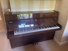 Hellas Modern Upright Piano High Gloss Mahogany Super Condition Tuned Delivery