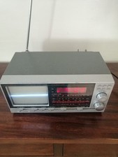 VINTAGE  NIKKAI TV/RADIO BLACK AND WHITE TV ALARM CLOCK PORTABLE