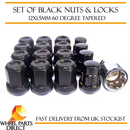 Black wheel nuts locks - black,