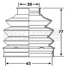 FIRST LINE Rear Inner CV Boot