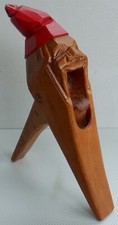 Vintage Nutcracker Carved Wooden Face Red Hat Black Forest Style Souvenir Retro