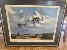 Aviation Print - signed. ‘Return From Combat’ Hurricanes of 85 Squadron