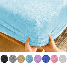 Extra Deep Teddy Bear Fleece Fitted Sheet Cosy Warm Luxury Bed Sheet Double King