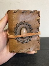 Vintage Leather Bound Diary Travel Notebook Plain Writing Journal Handmade Spell