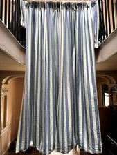 House of Hackney Striped Blue & Green Pair of curtains - Woven fabric