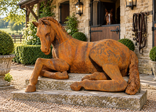 Lifesize cast iron - lifesize, laying
