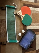 Vintage Table Tennis Set With Net With Clamps,bats And Balls
