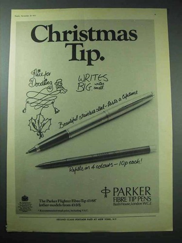 1973 parker flighter - parker, fibre-tip