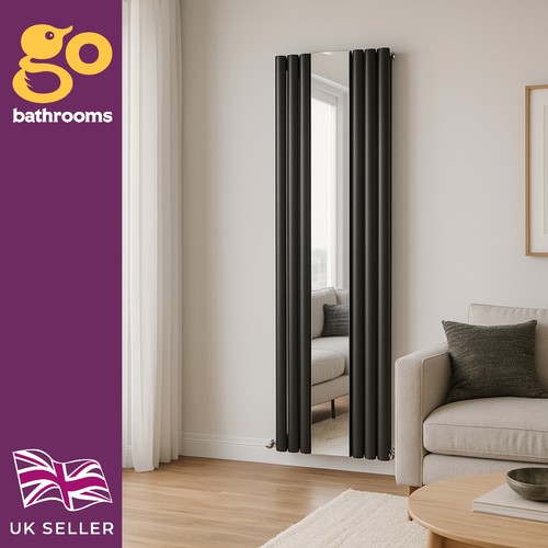 Black vertical radiator with - vertical,
