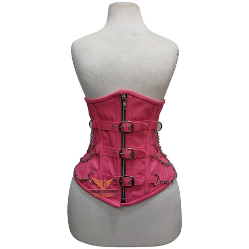 Pink gothic corset bustier - pink,
