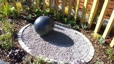 Water Feature: 50cm Pre-Drilled Natural Black Granite Water Feature - Complete