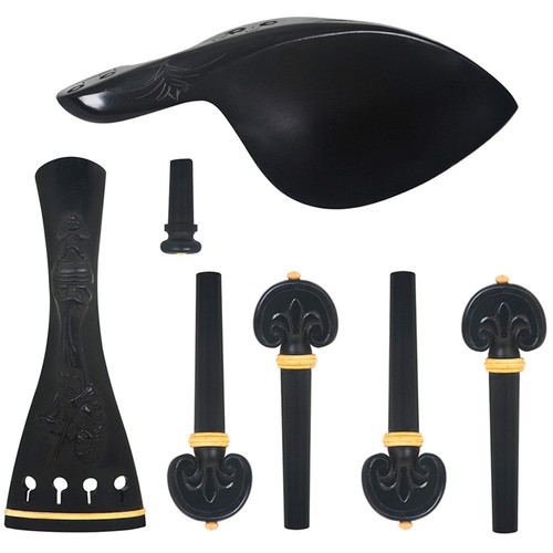Ebony wooden violin parts set - ebony,